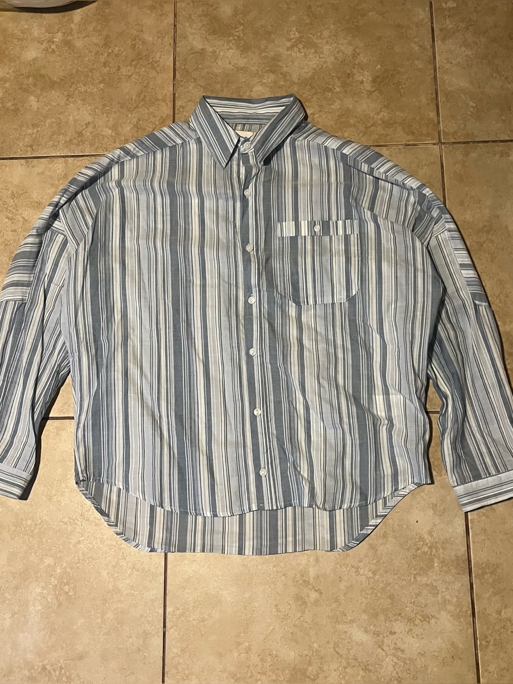 Urban Outffiters BDG Alex Breezy Striped Cotton Oversized Button Down Shirt